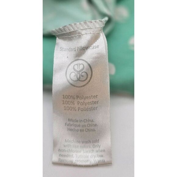 Whale Printed Standard Size Pillowcases 100% Polyester Green & White - Picture 4 of 4